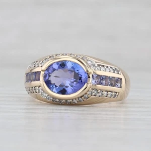 Anillo De Tanzanita Y Diamante De 2.11ctw En Oro Amarillo De 14k Tamaño 7.25 - Imagen 1 de 9