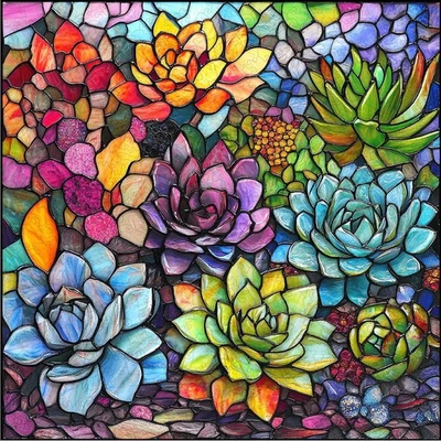 Delobi Stained Glass Puzzle Succulent Wooden Puzzles for Adults 300 Pieces, U... - Image 1 of 4