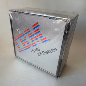 10x IBM Floppy Disk Double Sided Diskettes DS 3.5” 1.0Mb w/ Plastic Storage Case - Picture 1 of 7