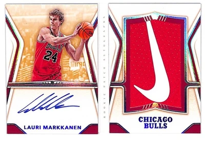 2017-18 Opulence Lauri Markkanen Rookie Patch Auto Booklets Brand Logo Nike #5/5 - Image 1 of 2