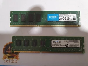4Gb (2 x Crucial DDR3 DIMM 240Pin Memory Modules - Picture 1 of 1