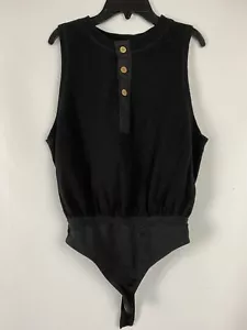 Free People Peek Aye Bodysuit Black Color Waffle Size XS - Picture 1 of 6