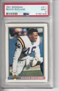 1991 Bowman Football #311 Reggie Rutland Psa 9 - Picture 1 of 2