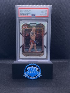 2023 Panini Prizm UFC TOM ASPINALL #138 White Sparkle Parallel SSP PSA 10 POP 1