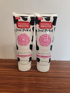 Udderly Smooth Nourishing Soft Rose Hand & Body Cream 8oz Tube - Pack of 2 - Picture 1 of 6