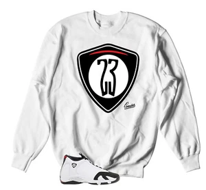 Sweater To Match Jordan 14 Black Toe Sneakers - Shield Sweatshirt - Picture 1 of 2