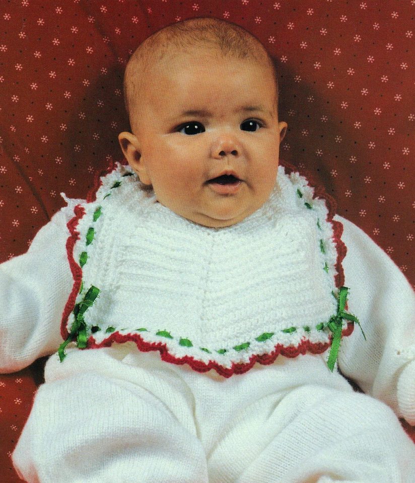 PRETTY Christmas Baby Bib/Crochet Pattern Instructions - Image 1 of 1
