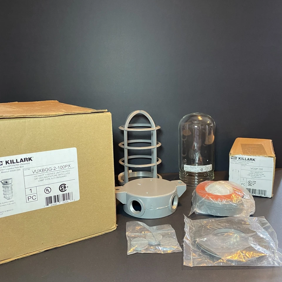 Luz de jaula industrial Hubbell Killark VUXBGG-2-100PX 150 vatios serie V Foto 1 de 4