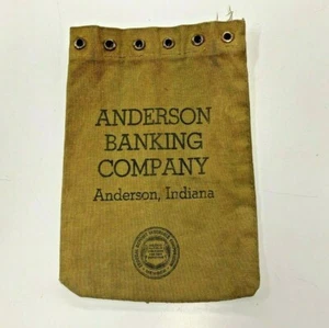 Vintage Anderson Banking Company EINZAHLUNGSBEUTEL Canvas Anderson, Indiana - Bild 1 von 7