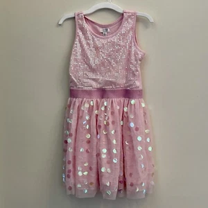 Girls Pink Sequin Dress Sparkly Flowy The Children's Place Size Large 10/12 - Picture 1 of 7