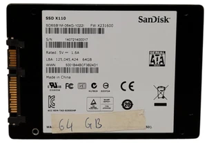 SanDisk X110 SD6SB1M-064G-1022I 64Go SATA 2,5" SSD Prix Inc TVA 100% Santé - Photo 1/2