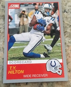 2019 SCORE  T Y HILTON SCORECARD INDIANAPOLIS COLTS