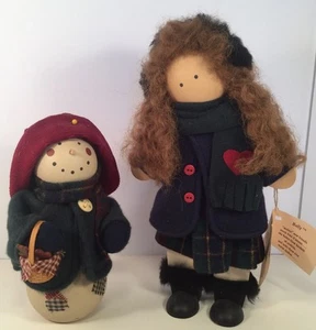 SELTENE Longaberger Lizzie High HOLLY Puppe mit SCHNEEMANN ~ Ladie & Friends 1999 - Bild 1 von 5