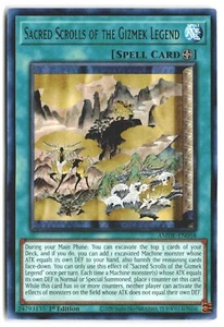 Yu-Gi-Oh! Rollos Sagrados de la Leyenda Gizmek 1ª Ed. AMDE-EN058 raro casi nuevo+ - Imagen 1 de 1