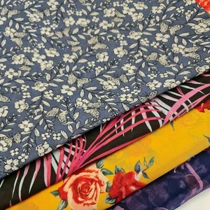 Spring Floral Soft Crepe Chiffon Dress Material Drape Craft Fabric 58" Meter - Picture 1 of 13