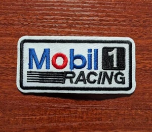 Mobil 1 Racing Patch Autosport Automotive Embroidered Iron On Patch 1.75x3.5" - Picture 1 of 3