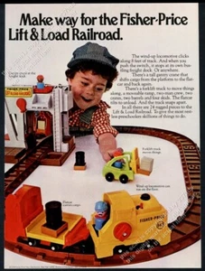 1978 Fisher Price Lift & Load Railroad toy train set photo vintage print ad - Picture 1 of 7