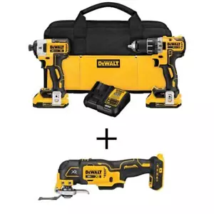 DEWALT Cordless Drill + Impact Combo Kit w/ Oscillating Tool 20V MAX XR Li-Ion - Picture 1 of 12