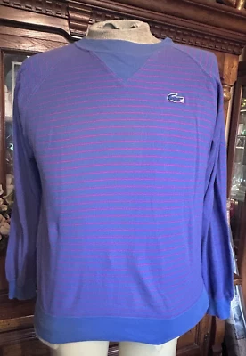 Pullover para mujer talla grande púrpura a rayas aire libre informal damas 100 % algodón Foto 1 de 4