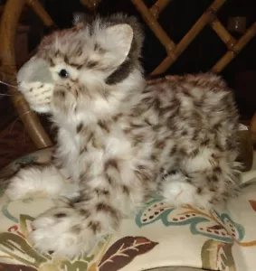 Hansa Snow Leopard Cub Floppy Pouncing 14" Ritratti di Natura Nuovo Etichette Raro M - Foto 1 di 8