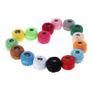Crochet Yarn -16Pcs Knitting Yarn Assorted Colours Crochet Cotton Yarn Thread 8 - Picture 1 of 7