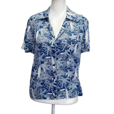 REFORMATION Куба Топ Бали Доски для Серфинга Синяя Гавайская Тропическая Курортная Рубашка Размер XS - Изображение 1 из 4