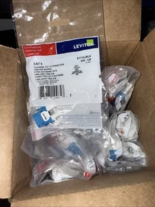Lot de 50 - Prise QuickPort Leviton eXtreme Cat 6 NEUVE - Bleu (61110-RL6) - Photo 1/2
