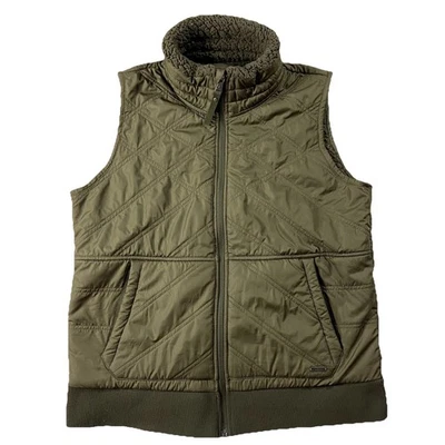 PrAna Elsa Chaleco Acolchado Puffer Forrado de Vellón Cremallera Completa Verde Ejército Para Mujer’s M Senderismo Foto 1 de 4