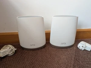 2x NETGEAR ORBI RBS750 AX4200 Add-on Satellite WiFi 6 Tri-band Mesh WiFi - Afbeelding 1 van 6