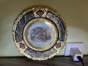 ROYAL VIENNA AUSTRIA BEEHIVE MARK PORCELAIN PLATE SIGNED - Picture 1 of 8