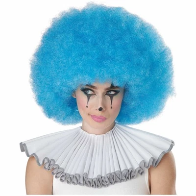Jumbo Afro 蓝色小丑马戏团成人男女通用女式男式假发 — 第 1/2 张图片