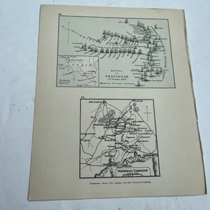 1914 (Print) Map Battle Trafalgar 21st October 1805 Waterloo Campaign GA #84 old - Picture 1 of 4