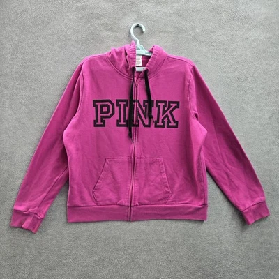 ROSA Victoria's Secret Mujer Sudadera con Capucha XL Vellón Logo Ropa Activa Cremallera Foto 1 de 4