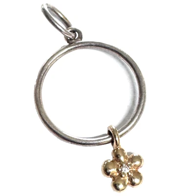 Auténtico Pandora 14k y SS Margarita Colgante Diamante 390165D Foto 1 de 4