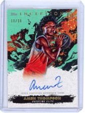 Amen Thompson 2021-22 Overtime Elite Topps Inception Auto Aqua 10/10 Rockets RC