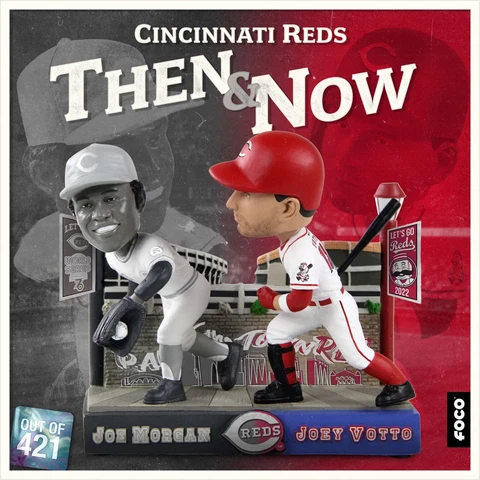 JOE MORGAN & JOEY VOTTO Cincinnati Reds MLB Then & Now 5" Bobblehead #/421 NIB! Cover