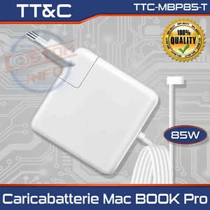Caricabatterie MacBook Pro 85W T-Tip per modelli 2012-2015 A1424 A1398 - Foto 1 di 7