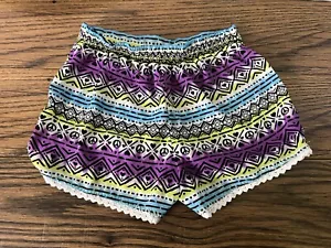 Pantalones Cortos Boho GEORGE Juniors L 10-12 Estampado Geométrico Borde de Encaje | Festival de Verano - Imagen 1 de 3