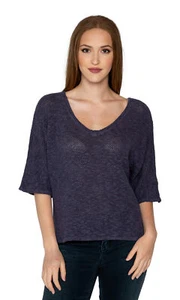 Velvet by Graham & Spencer Dominika Cotton Crochet 3/4 Sleeve Top - Picture 1 of 5