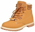 LADIES FLAT FUR LINED WOMEN GRIP SOLE WINTER ARMY COMBAT ANKLE BOOTS SHOES SIZE