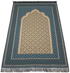 Modefa islamische Gebetsmatte Baumwolle gewebt türkisch Hira Diamant - türkisblau - Bild 1 von 6