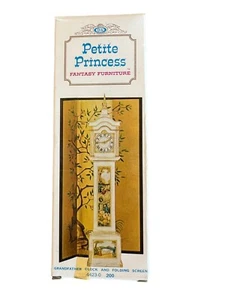 Vintage Petite Princess Grandfather Clock & Folding Screen Ideal Doll Furniture - Picture 1 of 7