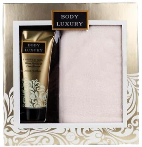 Dusch- und Badeset BODY LUXURY - Duschgel & Wickel Handtuch - Vanille & Zitrone - Bild 1 von 1