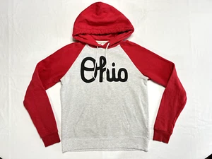 Homage Script Ohio Hooded Sweatshirt Gray Red Youth Medium Hoodie - Picture 1 of 6