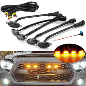 5X Universal For Ford Truck Raptor Style LED Amber Front Grille Lighting Lights