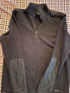 MICHAEL KORS Mens M Black 1/4 Zip Jacket Shoulder Arm Patch Org. $128 - Picture 1 of 7