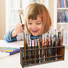 Paint Brush Storage Holder 67 Holes Wooden Painting Pen Stand Organizer Makeup