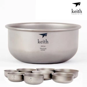 300ml/500ml/800ml Food Container Titanium Bowl Camp Picnic Lunch Bowl Utensils - Picture 1 of 7