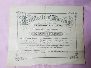 Antiguo certificado de matrimonio 21 de diciembre de 1901 Beekman St. New York - Imagen 1 de 4