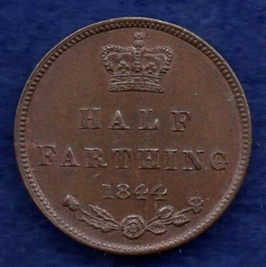 Great Britain Victoria 1844 Half Farthing, High Grade (Ref. f0234) - Picture 1 of 2